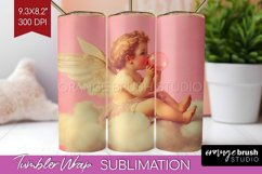 Valentine Angel Tumbler Wrap - Cupid Tumbler PNG Sublimation Product Image 1