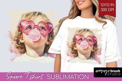 Valentine Angel Square Tshirt Background - Cupid PNG Product Image 1