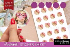 Valentine Angel Round Sticker - Cupid Printable Sticker Product Image 1