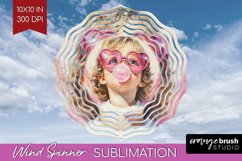 Valentine Angel Wind Spinner Sublimation PNG - Cupid Round Product Image 1