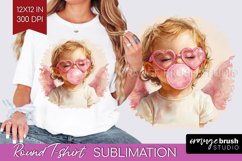 Valentine Angel Round Tshirt Background - Cupid PNG Product Image 1