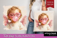 Valentine Angel Tote Bag - Cupid Tote Bag PNG Sublimation Product Image 1