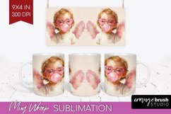 Valentine Angel Mug Wrap - Cupid Mug PNG Sublimation Product Image 1