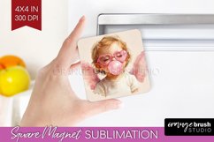 Valentine Angel Magnet Sublimation - Cupid Square Magnet PNG Product Image 1