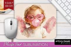 Valentine Angel Mouse Pad Sublimation - Cupid Mousepad PNG Product Image 1