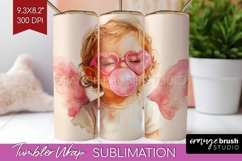 Valentine Angel Tumbler Wrap - Cupid Tumbler PNG Sublimation Product Image 1