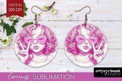 Valentine Angel Round Earrings - Cupid PNG Sublimation Product Image 1