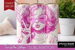 Valentine Angel Tumbler Wrap - Cupid Tumbler PNG Sublimation Product Image 1