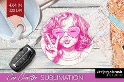 Valentine Angel Car Coaster - Cupid Coaster PNG Sublimation Product Image 1