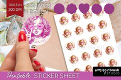 Valentine Angel Round Sticker - Cupid Printable Sticker Product Image 1