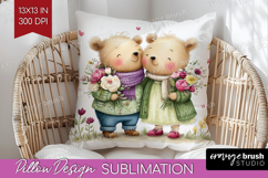 Couple Animals Pillow Sublimation - Valentines Day Pillow Product Image 1