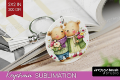 Couple Animals Keychain PNG - Valentines Day Keychain Product Image 1
