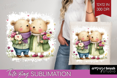 Couple Animals Tote Bag - Valentines Day Tote Bag PNG Product Image 1