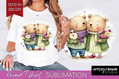 Couple Animals Round Tshirt Background - Valentines Day PNG Product Image 1