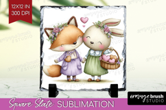 Couple Animals Slate PNG - Valentines Day Square Slate Product Image 1