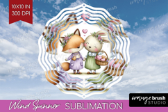 Couple Animals Wind Spinner Sublimation PNG - Valentines Day Product Image 1
