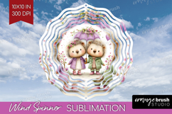 Couple Animals Wind Spinner Sublimation PNG - Valentines Day Product Image 1