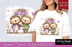 Couple Animals Square Tshirt Background - Valentines Day PNG Product Image 1