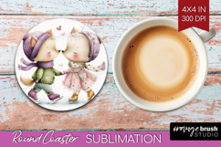 Couple Animals Round Coaster - Valentines Day Coaster PNG Product Image 1