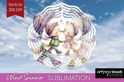 Couple Animals Wind Spinner Sublimation PNG - Valentines Day Product Image 1