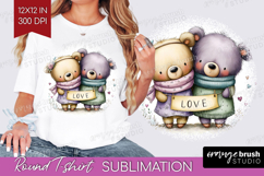 Couple Animals Round Tshirt Background - Valentines Day PNG Product Image 1