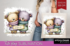 Couple Animals Tote Bag - Valentines Day Tote Bag PNG Product Image 1