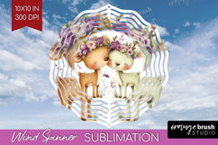 Couple Animals Wind Spinner Sublimation PNG - Valentines Day Product Image 1
