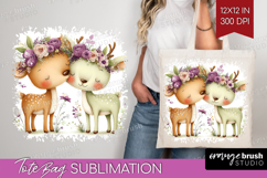 Couple Animals Tote Bag - Valentines Day Tote Bag PNG Product Image 1