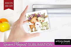 Couple Animals Magnet Sublimation - Valentines Day Square Product Image 1