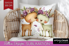 Couple Animals Pillow Sublimation - Valentines Day Pillow Product Image 1