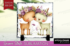 Couple Animals Slate PNG - Valentines Day Square Slate Product Image 1