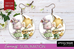 Couple Animals Round Earrings - Valentines Day PNG Product Image 1