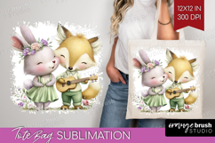 Couple Animals Tote Bag - Valentines Day Tote Bag PNG Product Image 1