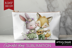 Couple Animals Cosmetic Bag - Valentines Day Makeup Bag PNG Product Image 1