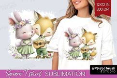 Couple Animals Square Tshirt Background - Valentines Day PNG Product Image 1