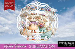 Couple Animals Wind Spinner Sublimation PNG - Valentines Day Product Image 1