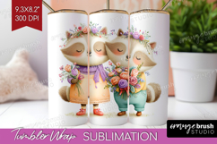 Couple Animals Tumbler Wrap - Valentines Day Tumbler PNG Product Image 1