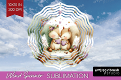 Couple Animals Wind Spinner Sublimation PNG - Valentines Day Product Image 1