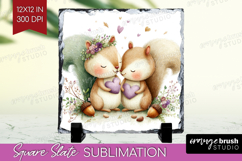 Couple Animals Slate PNG - Valentines Day Square Slate Product Image 1