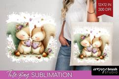 Couple Animals Tote Bag - Valentines Day Tote Bag PNG Product Image 1