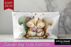 Couple Animals Cosmetic Bag - Valentines Day Makeup Bag PNG Product Image 1