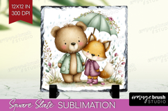 Couple Animals Slate PNG - Valentines Day Square Slate Product Image 1