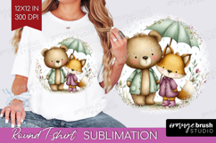 Couple Animals Round Tshirt Background - Valentines Day PNG Product Image 1