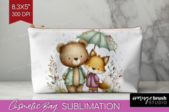 Couple Animals Cosmetic Bag - Valentines Day Makeup Bag PNG Product Image 1