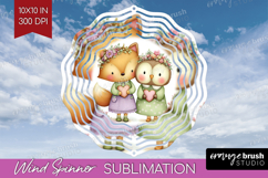 Couple Animals Wind Spinner Sublimation PNG - Valentines Day Product Image 1