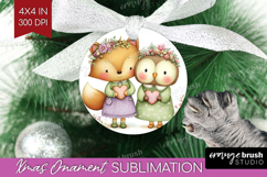 Couple Animals Ornament PNG - Valentines Day PNG Sublimation Product Image 1