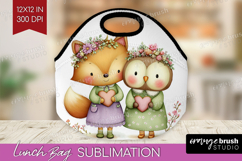 Couple Animals Lunch Bag - Valentines Day Lunch Bug PNG Product Image 1