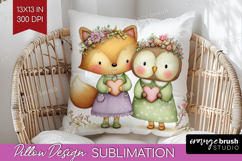 Couple Animals Pillow Sublimation - Valentines Day Pillow Product Image 1