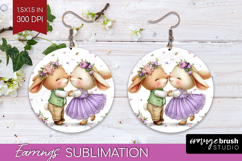 Couple Animals Round Earrings - Valentines Day PNG Product Image 1