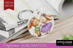 Couple Animals Keychain PNG - Valentines Day Keychain Product Image 1